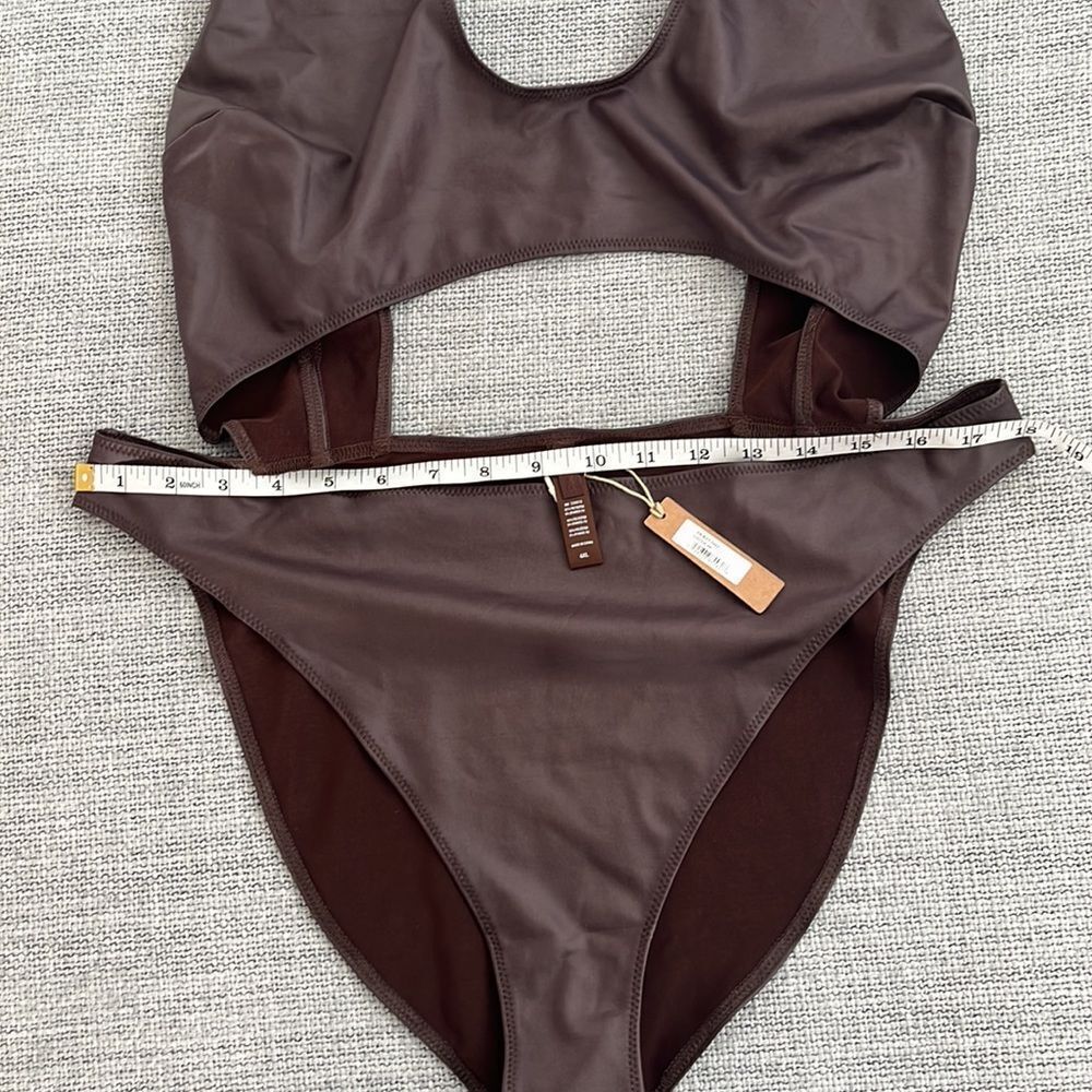 Skims Cut Out Monokini Cocoa Wet‎ Jersey Size 4X - Picture 7 of 10